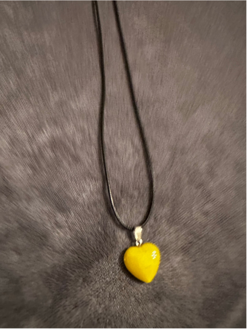 Unbranded Yellow & Silvet Heart Pendant Necklace